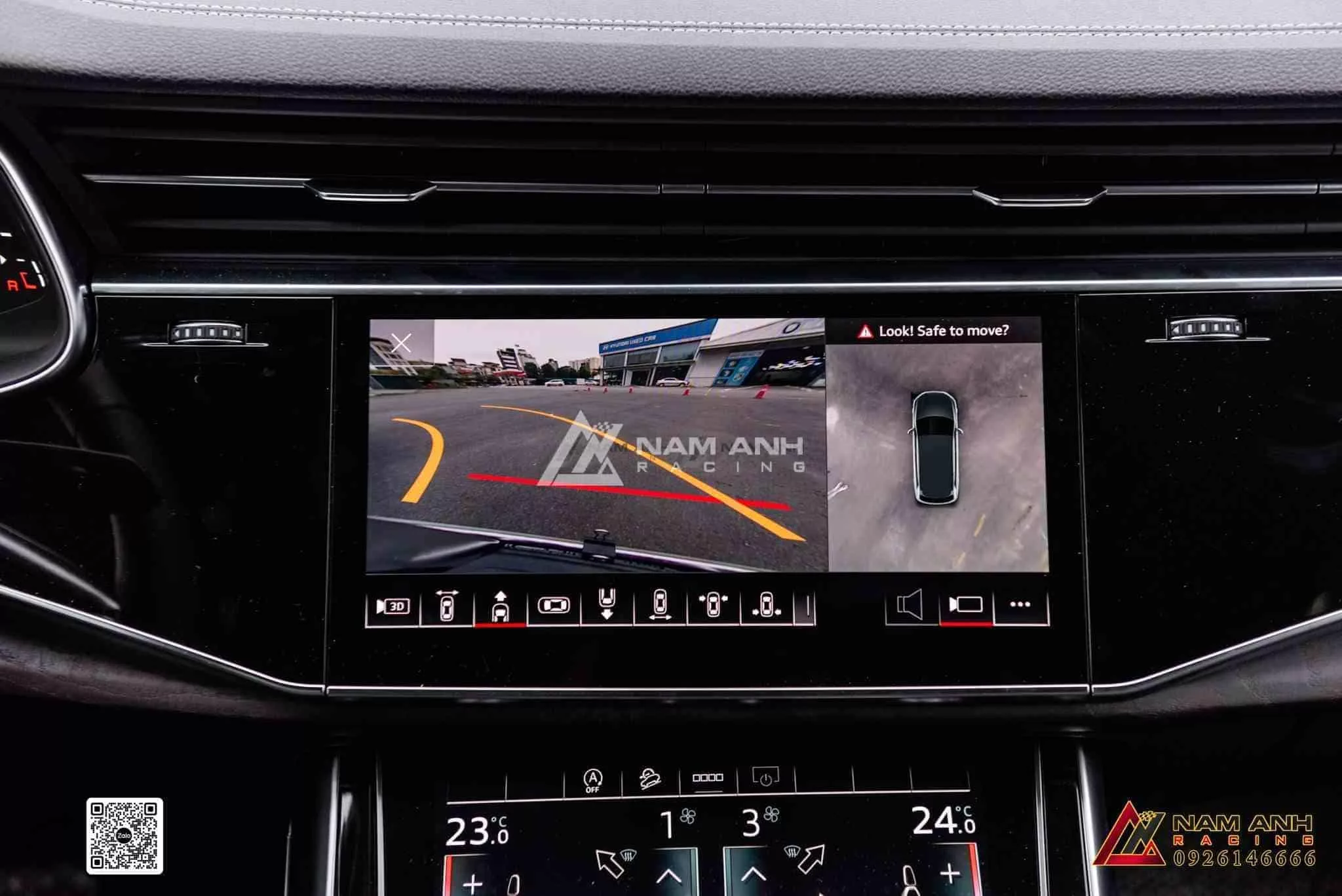 Hệ thống camera 360 Audi Q7 cung cấp hình ảnh chất lượng cao cho người lái.