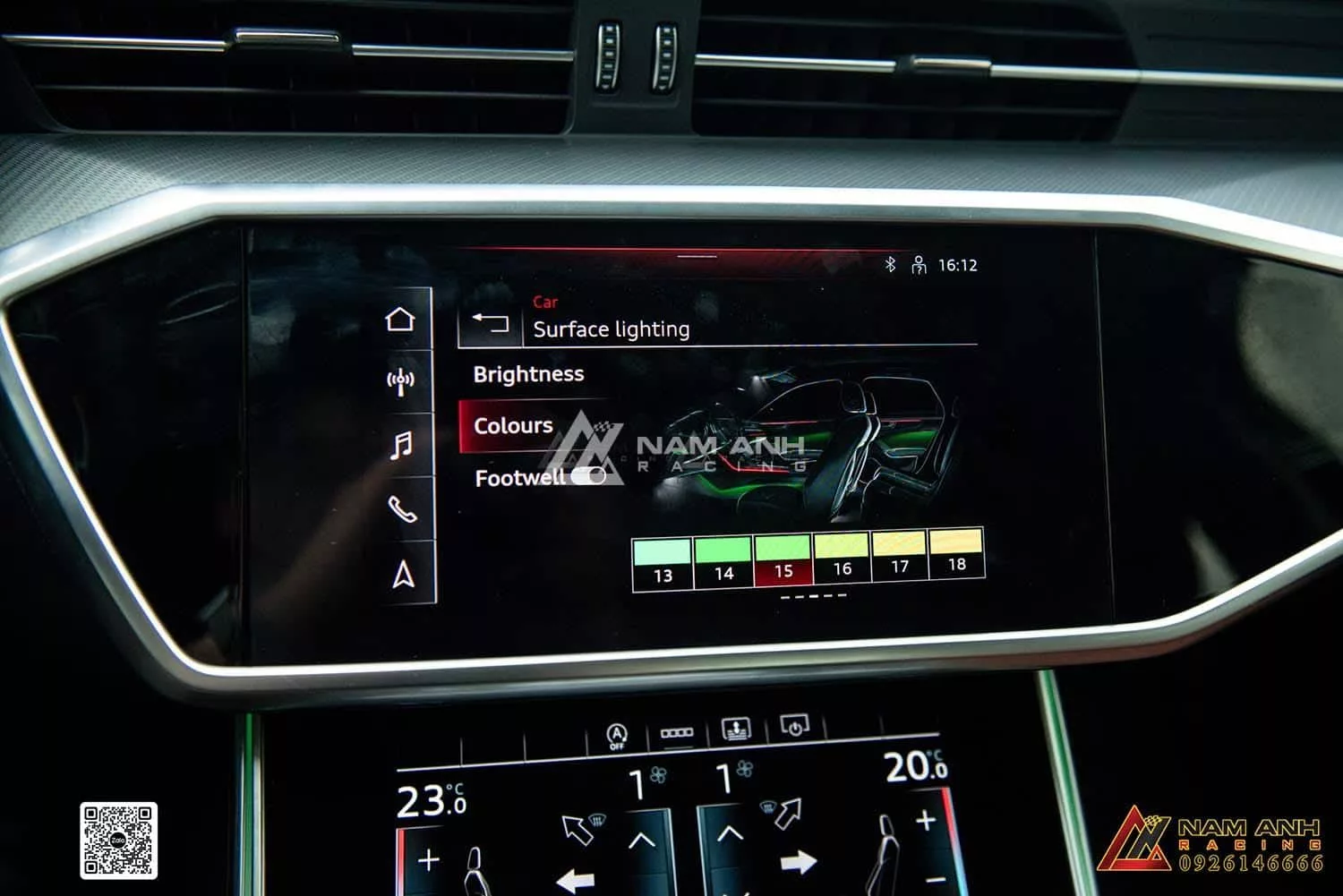 Cập nhật không gian sang trọng với LED nội thất Audi A6 tại Nam Anh Racing