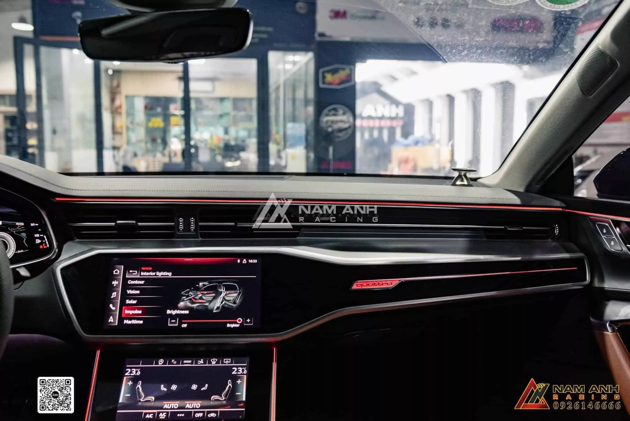 Sử dụng ánh sáng LED cho không gian nội thất thêm tinh tế trên Audi A7.