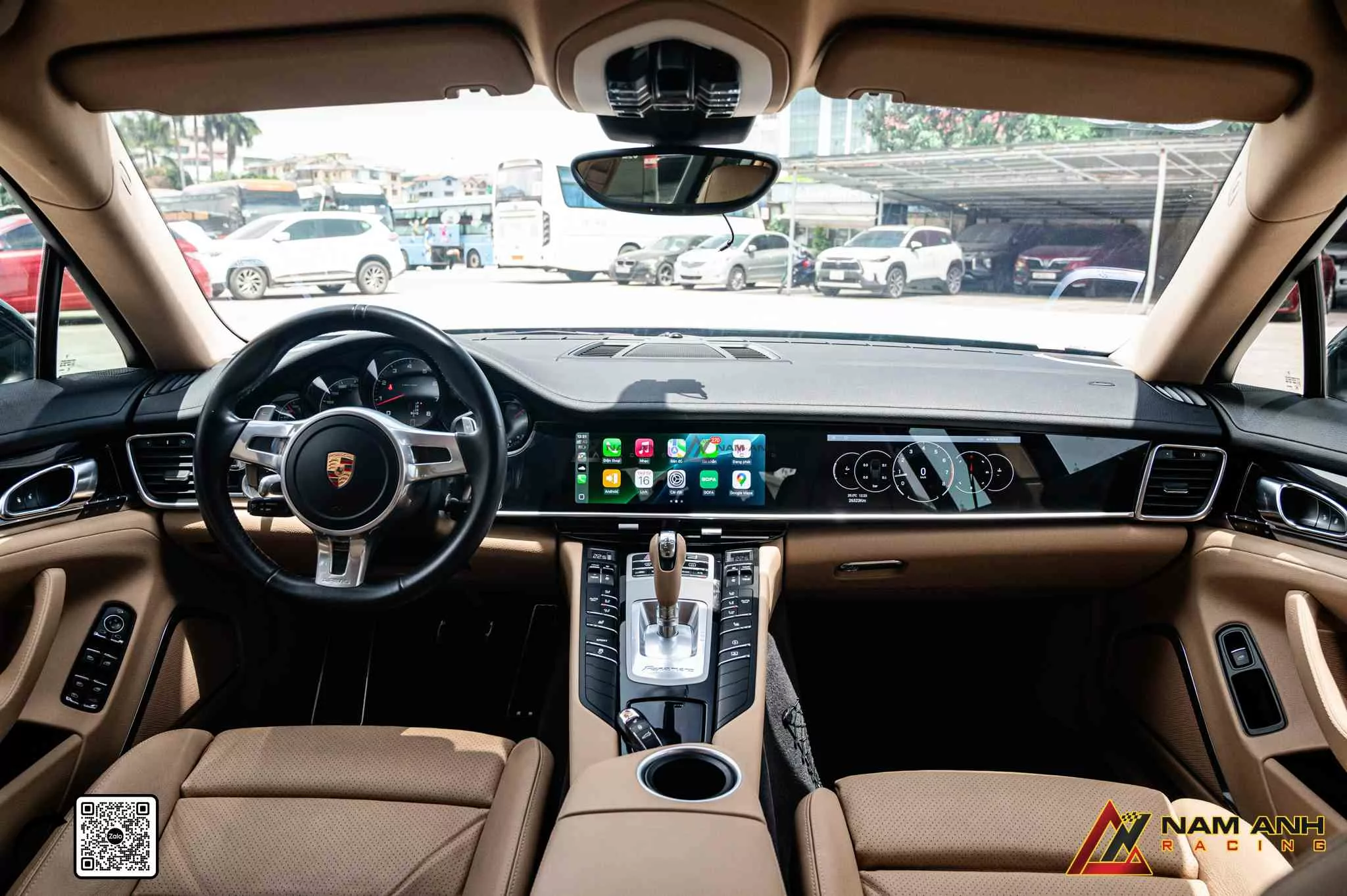 Lắp màn hình cảm ứng đôi Panamera 970 tại Nam Anh Racing