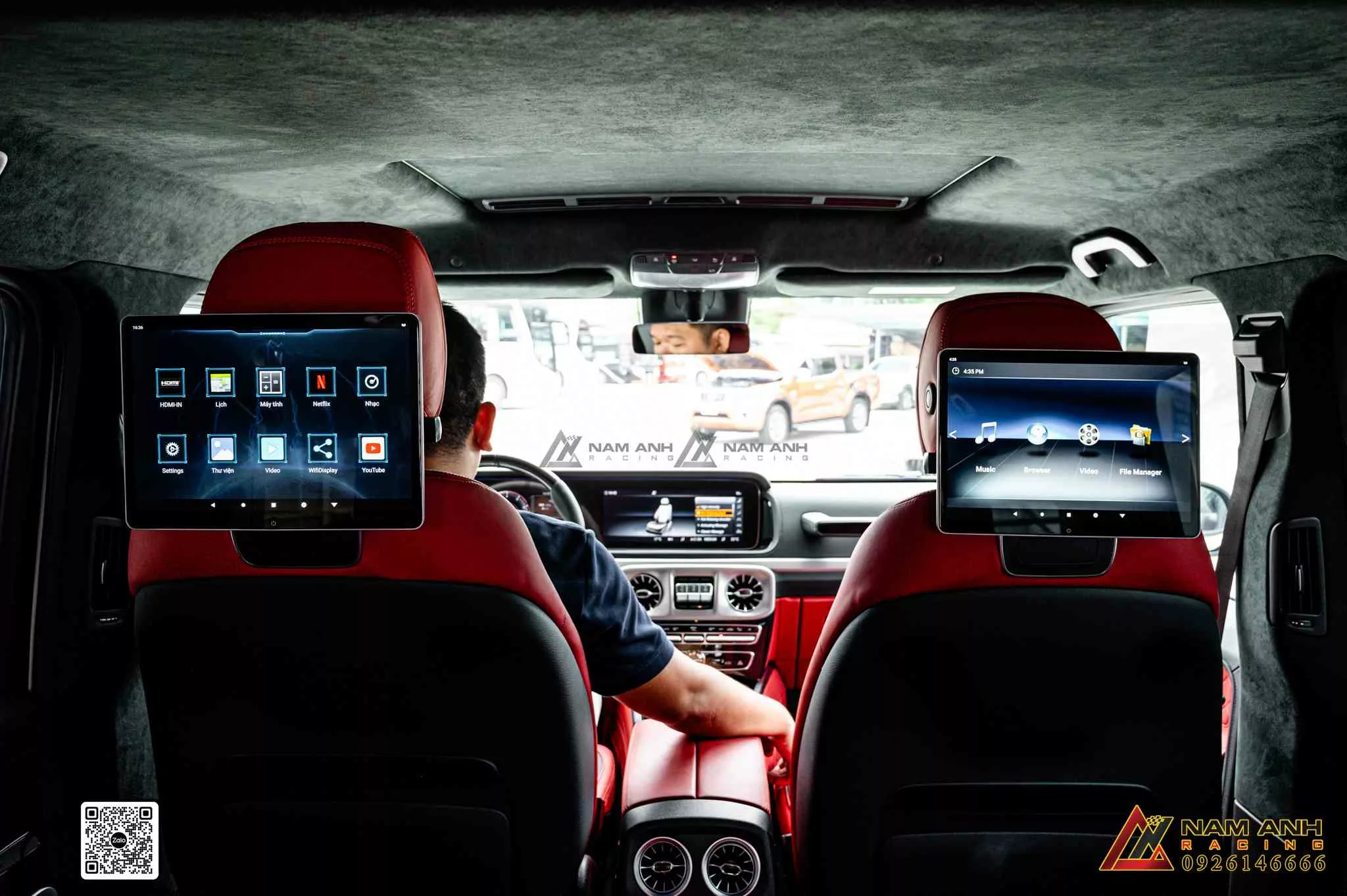 Màn hình Android gắn sau ghế Mercedes G-Class cao cấp
