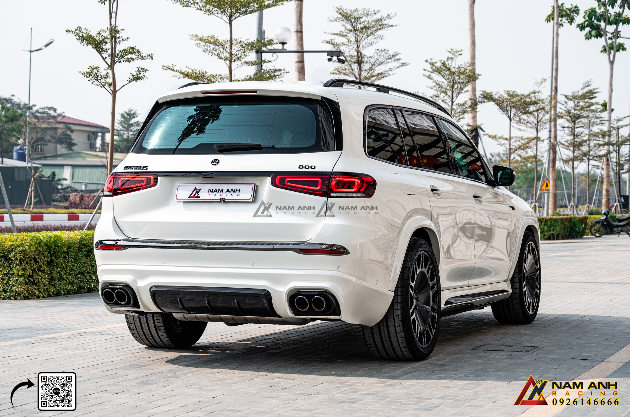 Cản sau và bộ khuếch tán trong bộ Bodykit Brabus Maybach GLS 800 | Mercedes GLS-Class W167(2019-2024) có thiết kế khí động học