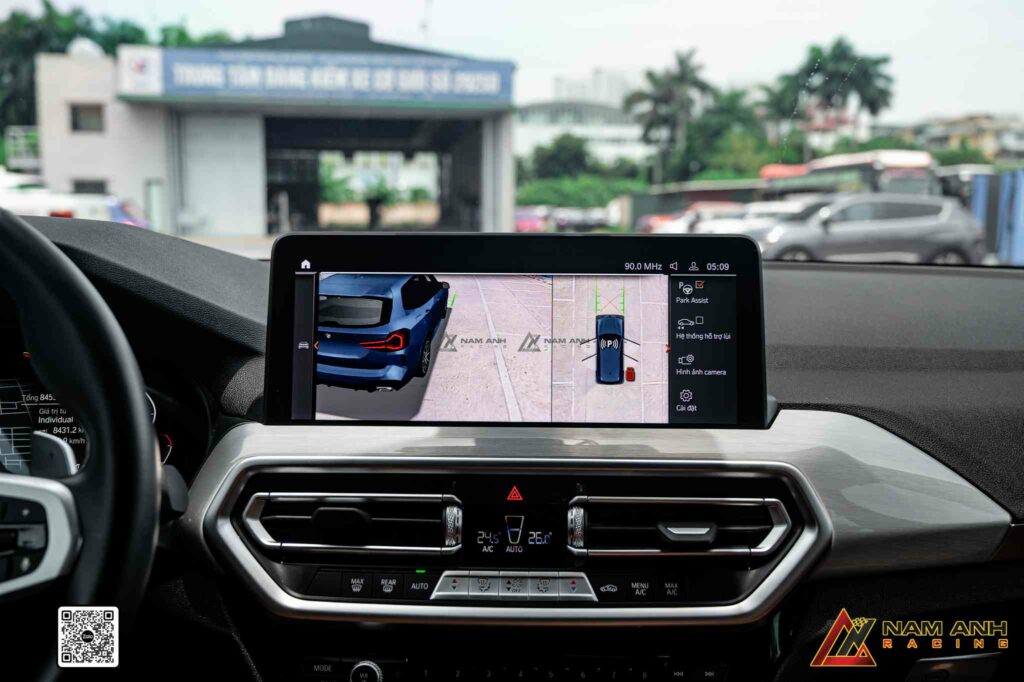 Tăng cường an toàn chủ động cho BMW X3 G01 LCI với camera 360 hiển thị sắc nét, góc nhìn toàn cảnh.